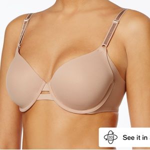 Warners simply perfect underarm soothing blue underwire lightly padded bra 34C